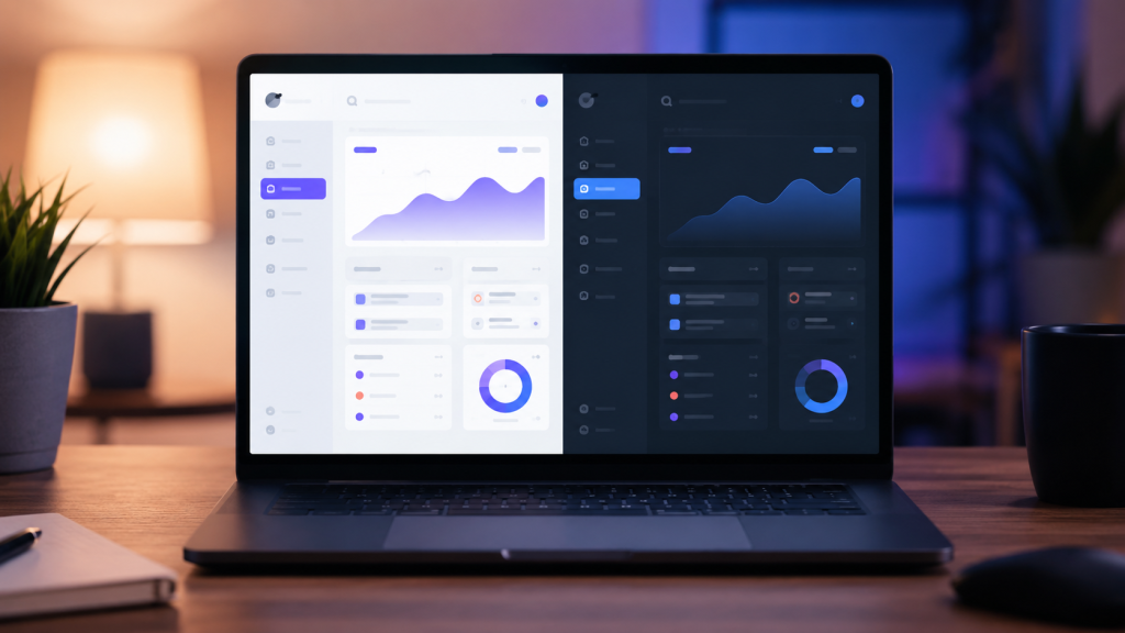 Comparatif de deux interfaces d'applications sur ordinateur portable